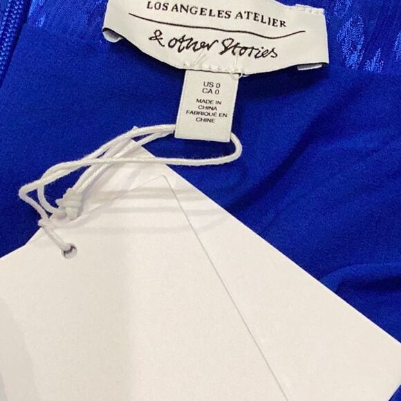 NWT & Other Stories Halter Cut Out Midi Sleeveless Dress Blue Sz 0 - Picture 7 of 12